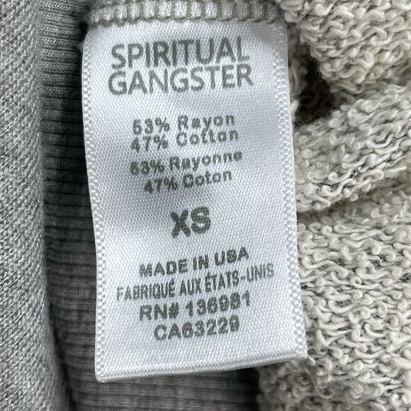 Spiritual Gangster Bardot Sweatshirt Womens XS French Terry Oversized Gray - Picture 6 of 7